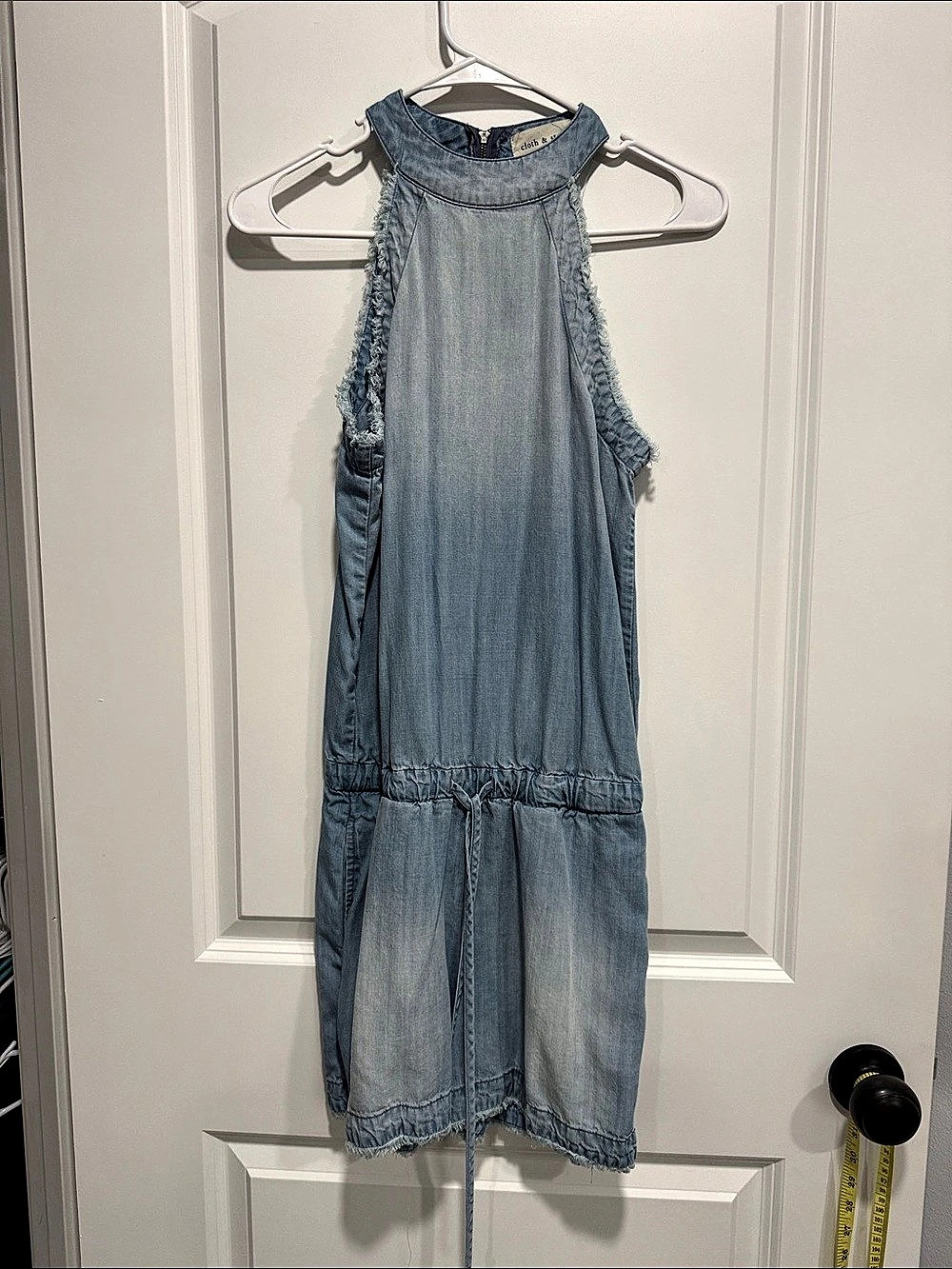 cloth & stone Tencel Halter Romper Blue XS